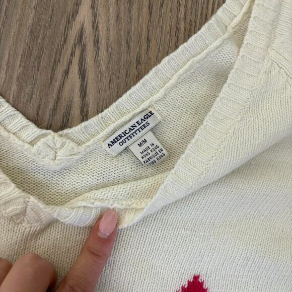 American Eagle Wool Sweater Off The Shoulder Vintage 2000s - Picture 4 of 5